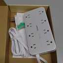 TESSAN Power Strip Surge Protector, Flat Plug Extension Cord with 8 Outlets 3 USB Charger(1 USB C), 1080 Joules Protection, Wall Mountable Charging Station for Home Office School Dorm Room Essentials (Gray)