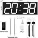 CHKOSDA Digital Wall Clock with Double Sided Display, Large Digital Clock with Timer,Alarm,Temperature and Date,Two Faced Hanging Digital Clock Large Display for Multiple Public Places(White)