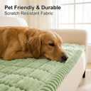 Smiry Couch Cover for Dogs, Non Slip Washable Sofa Protector for Pets, Soft Furniture Cover for Pet, Stylish Sofa Covers, Cozy Protect Against Fur, Dirt & Everyday Messes (Green, 27.6" x 88")