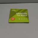 Rabenda 12 Pcs Rug Tape, Non Slip Rug Pads Grippers for Hardwood Floors and Tiles, Reusable Carpet Tape for Area Rugs, Double-Sided Adhesive Rug Stickers Keep Corners Flat (Black)