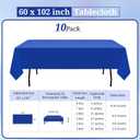 10 Pack Royal Blue Tablecloth 60 x 102 Inch Polyester Table Cloth for 6 Foot Rectangle Tables, Stain and Wrinkle Resistant Washable Table Cover for Kitchen Wedding Banquet Restaurant Party