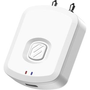 Scosche BTTWT-SP FlyTunes Universal Portable Bluetooth 4.1 Wireless Audio Transmitter for Use with AirPods, Earbuds/Headphones, TVs and More - White