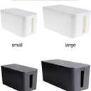 Cable Management Box,Cord Organizer Box for Home and Office System to Cover and Hide & Power Strips & Cords,Surge Protector (Small, White)