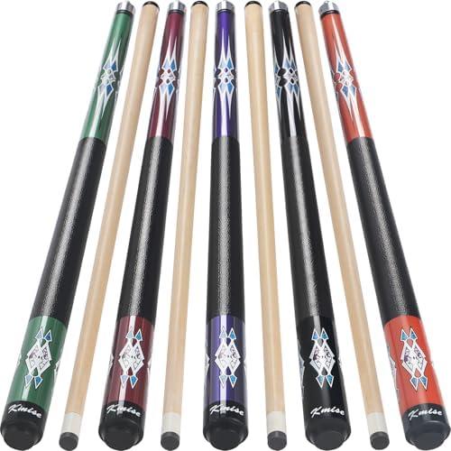 Kmise Pool Stick Set of 5, 58 Inch Pool Cue Stick,Snooker Play Billiard Pool Sticks for Men Professional,17oz 18oz Pool Stick for Bar House Pool Table Sports