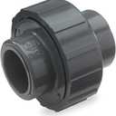 NDS U-1250-S PVC Pipe Fitting, 1-1/4-Inch Slip Union, Schedule 80, EPDM O-Ring, Gray