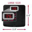Taylor Digital Bathroom Scale, Body Weight Scale 400 LB Capacity, Carbon Fiber Anti-Slip Mat, 11.8 x 11.8 Inch Platform, Black