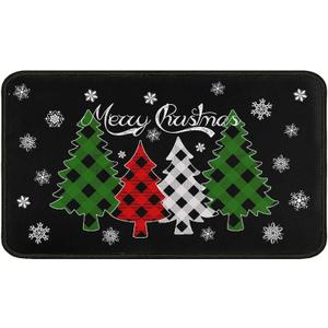 boilopp home Christmas Doormat Outdoor Entrance Non-Slip Christmas Front Door Mat Xmas Decorative Washable Winter Holiday Welcome Doormat 17"x30" Merry Christmas Decor for Indoor Outdoor (1'5" x 2'6" (Rectangular))