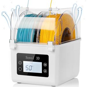 Sovol Filament Dryer 2025, SH01 Filament Dehydrator 3D Printer Spool Holder with Upgraded Fan, Dry Box for Keeping Filament Dry, Compatible with 1.75mm, 2.85mm PLA PETG TPU ABS (White)
