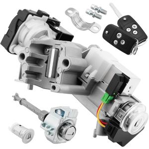 Ignition Switch Lock Cylinder, Compatible with 2012-2014 Civic 1.8/2.4L, Assembly w/Remote Key (ID46 Chip 433MHZ Freq), Left Door/Fuel Cap Lock, Replaces# 72185-TR0-A01