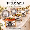 6-QT Chafing Dishes for Buffet, 4 Pack Round Food Warmer Set