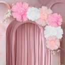 Giegxin 6 Pcs 31.5", 24" Pink, White Giant Paper Flower Large Tissue Paper Flower for Wall Big Pink Pom Pom Floral Decorations for Wedding Bridal Shower Baby Shower Tea Party Birthday Nursery Decor