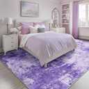 RELEANY Washable Area Rugs 10'x14 Non-Slip Modern Abstract Soft for Living Room Entryway Bedroom Kitchen, Print Pattern, Purple Gray Pink White