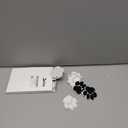 Jexine 24 Pcs Paw Print Chenille Patches Self-Adhesive Stick-on Embroidered Patches Stickers for Clothing Bag Hat Backpack Jean Gift for Animal Birthday Party(White, Black with Silver Edge)