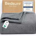 Bedsure GentleSoft Fleece Blanket Twin Size Grey - 300GSM Lightweight Plush Fuzzy Cozy Soft Warm Blanket for Bed, Sofa, Couch, Travel, Camping, 60x80 inches