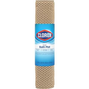 Cushioned Foam Bath Mat for Tubs, Non-Slip with Suction Cups, 17 Inches x 36 Inches, Taupe