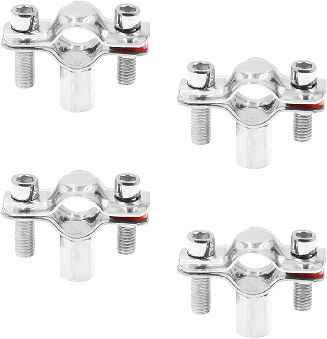 Wall Mount Pipe Supports,ULIFESTAR 304 Stainless Steel Pipe Bracket Clamp,Heavy Duty Pipe Strap Mount,Durable Split Ring Pipe Hanger,4PCS Ceiling Mount Polishing Pipe Strap Supports (25mm/0.98")