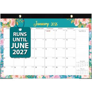3 x 2026 Desk Calendar, Large Monthly Calendar (Jan. 2026 - Jun. 2027) 17'' x 12'', Wall/Desktop Use, Personal Desk Planner for Teacher Family School Office Supplies