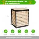 130 Gallon Solid Wood Composter, Outdoor Compost Bin with Pull-Out Door, Heavy Duty Composting Bin for Backyard, Garden, Patio, Natural