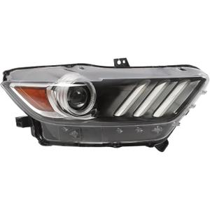Passenger Side Xenon Headlight Compatible with Mustang 2015-2017 w/DRL Front Right FO2519124 Projector Headlamp