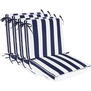 Outdoor Patio Chair Cushions Set of 4, Water Resistant Square Seat Cushions with Ties, 20"x17" All Weather Seating Cushions for Outdoor Furniture