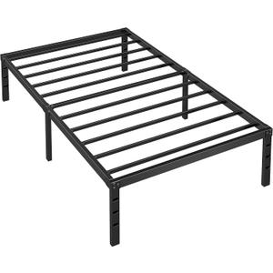 Metal Platform Bed Frame Twin Size, 18 Inch Height with Heavy Duty Steel Support, No Box Spring Needed, Easy Assembly and Underbed Storage,Black