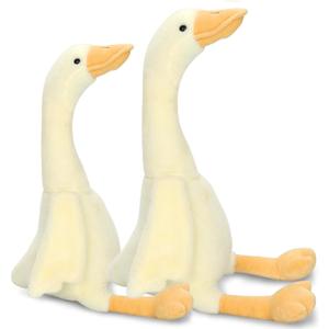 2PCS Multi-Item Goose Stuffed Animal - 19.7" Goose Toy with 15.7" Duck Plush, Goose Plush Toy Soft Swan Hugging Pillow, Duck toys Gift for Kids Boys Girls Sleeping Room Party Favors Gifts