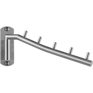 JQK Folding Clothes Hanger Rack, Stainless Steel Swing Arm Hook Holder, Clothing Hanging System Drying Closet Storage Organizer Brushed Finished Wall Mount, SHR100-BN