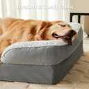 LEXTRO Orthopedic Dog Beds for Large Dogs,Waterproof Dog Bed, Egg Crate Foam Bed for Large Dogs, Big Pet Bed with Washable Removable Waterproof Pillow Cover and Anti-Slip Bottom, Grey, 36x27