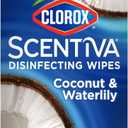 Clorox Scentiva Disinfecting Wipes, Coconut and Waterlily, Antibacterial, 75 Count