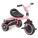 Glaf Toddler Bike for 2-5 Year Olds Tricycle for Toddler 1-3 Kids Tricycle Baby Bike with Adjustable Seat and Storage Basket Kids Trike Toys & Birthday Gifts for 1+ Years Old Boys Girl (Pink)