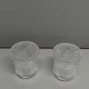 2 Pack Glass Qtip Holder Dispenser - Bathroom Organizers and Storage, Clear Apothecary Jars Set, Bathroom Essentials Accessories Decor, Vanity Makeup Storage Organizer (Clear)