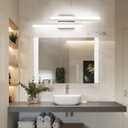 PRESDE 24 Inch LED Bathroom Vanity Light Bar, Modern Brushed Nickel Wall Lighting Fixture Over Mirror