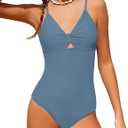 KANGKANG Girls Swimsuit, Solid Color Girl One Piece Swimsuits with Tropical Print Drawstring Cover Up Bathing Suits Set 9-16Y
