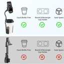 Cup Phone Holder for Car with 360 Adjustable Long Gooseneck, Cell Phone Holder Mount for Car | Truck | Golf Cart Compatible with iPhone & Samsung & All Smartphones