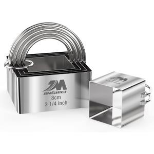 Square Biscuit Cutter Set 1.75inch 2inch 2.25inch 2.75inch 3.25inch, Stainless Steel Cookies Cutter with Handle, Professional Baking Dough Tools,5pcs set