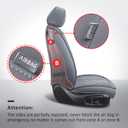 MIROZO Car Seat Covers Full Set - Leather Seat Covers Grey Breathable Vehicle Cushion Cover Fit for Most Sedan, Truck and SUV (Gray)
