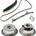 Engine Timing Chain Kit, Compatible with Elantra Coupe Tucson Kia Soul Forte Koup 2.0L L4, Automotive Replaces Part with Intake&Exhaust CVVT Gears 24321-2E200 24350-2E201 24370-2E200