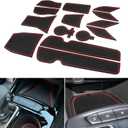 for 2024 2025 2026 Chevy Trax Accessories - for 2024 2025 2026 Chevrolet Trax (LS,1RS,LT,2RS,ACTIV) Cup Holder Inserts Door Slot Mat Compartment Center Console Liners (14 Pcs, Red Trim)
