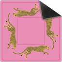 Hot Pink Leopard Mahjong Mat 31.5 x 31.5 Inch, Preppy Pink Y2K Cheetah Non-Slip Noise Reduction Mahjong Table Mat for American Mah Jong Poker Card Board Games Dominoes, 80 cm x 80 cm x 3 mm