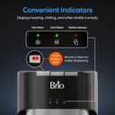 Brio Bottom Loading Water Cooler Dispenser for 5 Gallon Bottles - 3 Temperatures with Hot, Room & Cold Spouts, Child Safety Lock, LED Display with Empty Bottle Alert, Stainless Steel