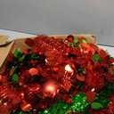 Easter Decorations 5Ft Lighted Easter Tree with 50 LED Light, Red Pop Up Tinsel Collapsible Pine Pre-lit Christmas Tree for Indoor Home Outdoor Porch Office Party