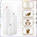 MTLEE 36 Pcs Pillar Candles Bulk Set of 3 Long Burning Wax Pillar Candles 2 in x 3, 6, 8 Inch Dripless Unscented Smokeless for Wedding Party Spa Lantern Fireplace Home(White)