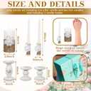 Zhehao 3 Pcs Unity Candles with Holder Set 6 in Pillar Two 10 in Taper Wedding Candles Rustic Wedding Accessories for Reception Ceremony Decorative Farmhouse Candle Holder Pillar for Formal Church