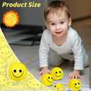 96 Pack Smile Face Stress Balls Bulk 2 Inch Funny Face Stress Relief Balls Yellow Mini Squeeze Balls Foam Smile Face Toys for Finger Exercise, School Prizes, Party Bag Fillers