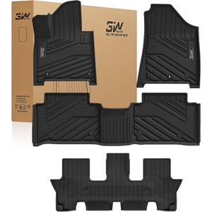 3W Floor Mats for Hyundai Santa Fe 2024 2025 2026, 7 Seats, TPE