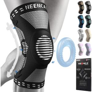 NEENCA Professional Knee Brace for Pain Relief, Medical Knee Support with Patella Pad & Side Stabilizers, Compression Knee Sleeve for Meniscus Tear, ACL, Joint Pain, Runner, Workout - Single (Medium, Black)