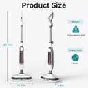 OLIXIS Steam Mop, All-in-One Scrubbing Steam Mops for Floor Cleaning with Rotating Pads, Floor Steamer with 2 LED Lights, 4 Cleaning Modes, Swivel Steering, 16.4 FT Cord, Safe for Hardwood and Tile