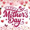 Mothers Day Decorations Happy Mothers Day Banner Backdrop for Mothers Day Party Decorations, 71 x 43 Inch