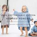 Hooded Poncho Towel for Toddler Boy & Girl - 100% Soft Organic Cotton, Absorbent, Breathable, Lightweight. Ideal for Bath, Pool, Beach 2-3T (Blue, 2-3T)