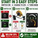T-SUNUS 12" Solar Powered Floor Fan 13200mAh & 20W Panel, 1500 CFM